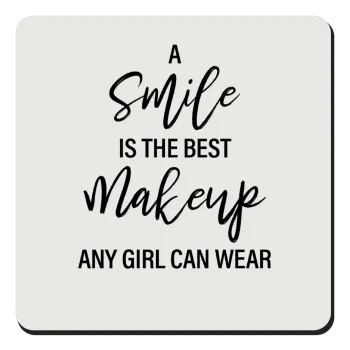 A slime is the best makeup any girl can wear, Τετράγωνο μαγνητάκι ξύλινο 9x9cm