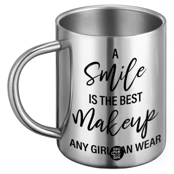 A slime is the best makeup any girl can wear, Ανοξείδωτη Μεταλλική Κούπα 450ml - Διπλού Τοιχώματος