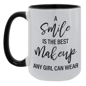 A slime is the best makeup any girl can wear, Κούπα Mega 15oz, κεραμική Μαύρη, 450ml