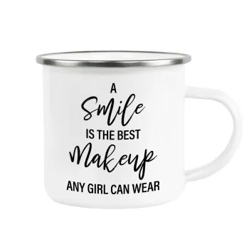 A slime is the best makeup any girl can wear, Metallic enamel cup white 360ml
