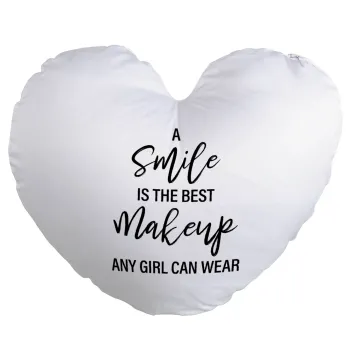 A slime is the best makeup any girl can wear, Μαξιλάρι καναπέ καρδιά 40x40cm περιέχεται το  γέμισμα