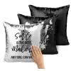 Μαξιλάρι καναπέ Μαγικό Μαύρο με πούλιες 40x40cm περιέχεται το γέμισμα