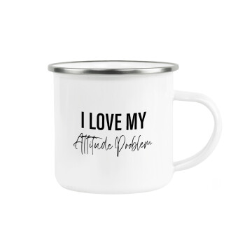 I love my attitude problem, Metallic enamel cup white 360ml