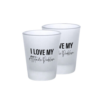 I love my attitude problem, Σφηνοπότηρα γυάλινα 45ml του πάγου (2 τεμάχια)