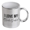 Mug ceramic, silver mirror, 330ml