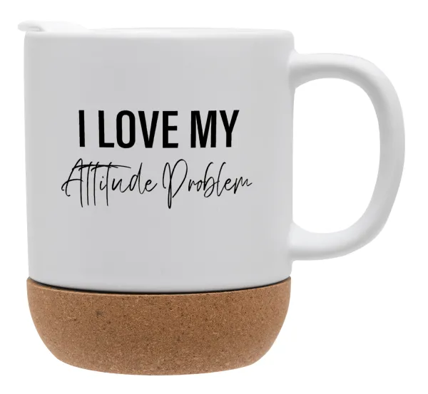 I love my attitude problem — Ceramic coffee mug Cork (MAT), 330ml