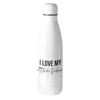 I love my attitude problem, Μεταλλικό παγούρι θερμός (Stainless steel), 500ml