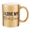 Mug ceramic, gold mirror, 330ml