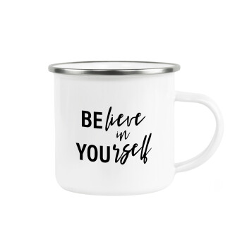 Believe in your self, Κούπα Μεταλλική εμαγιέ λευκη 360ml