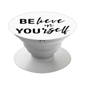 Believe in your self, Phone Holders Stand  White Hand-held Mobile Phone Holder