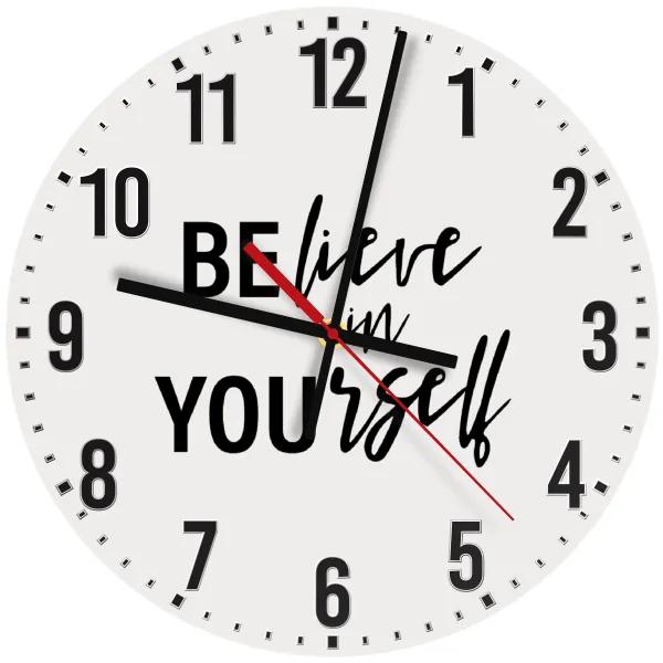 Believe in your self — Wooden wall clock (30cm)