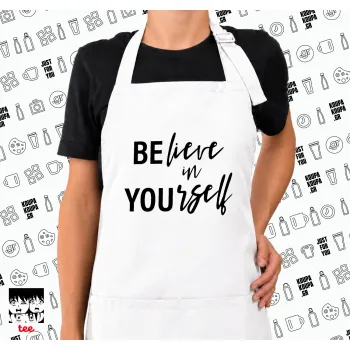 Believe in your self, Ποδιά μακριά Σεφ ολόσωμη με τσέπες white (ΕΝΗΛΙΚΩΝ)