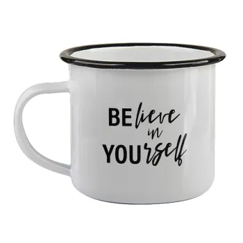 Believe in your self, Κούπα εμαγιέ με μαύρο χείλος 360ml