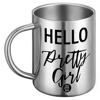Hello pretty girl, Ανοξείδωτη Μεταλλική Κούπα 450ml - Διπλού Τοιχώματος