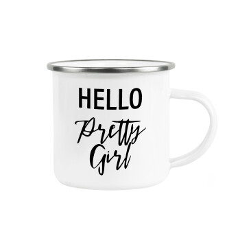 Hello pretty girl, Κούπα Μεταλλική εμαγιέ λευκη 360ml