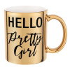 Mug ceramic, gold mirror, 330ml