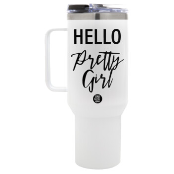 Hello pretty girl, Mega Stainless steel Tumbler with lid, double wall 1,2L