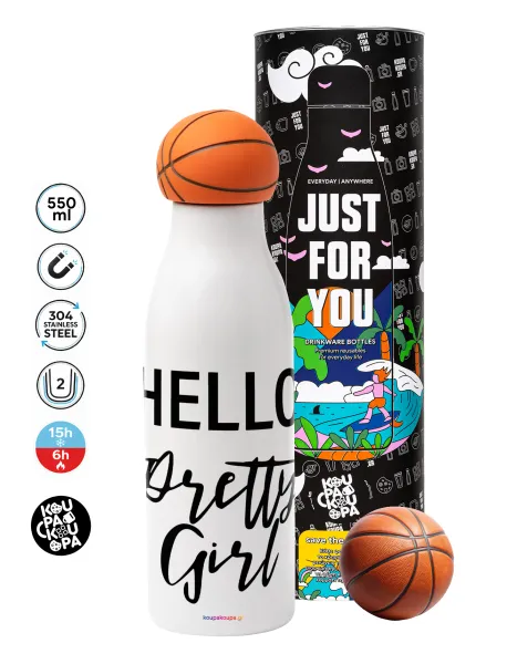 Hello pretty girl — Bascetball Metal mug thermos, double wall, 550ml