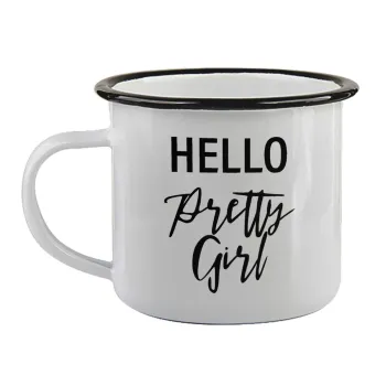 Hello pretty girl, Κούπα εμαγιέ με μαύρο χείλος 360ml
