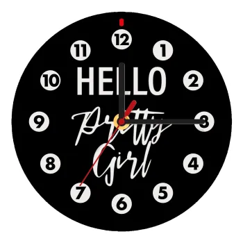 Hello pretty girl, Ρολόι τοίχου ξύλινο (20cm)