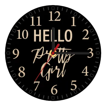 Hello pretty girl, Ρολόι τοίχου ξύλινο plywood (20cm)