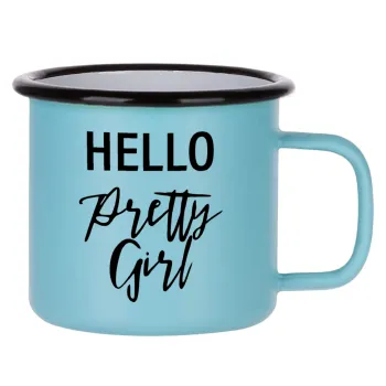 Hello pretty girl, Κούπα Μεταλλική εμαγιέ ΜΑΤ σιέλ 360ml