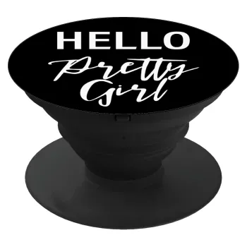 Hello pretty girl, Phone Holders Stand  Black Hand-held Mobile Phone Holder