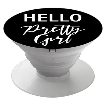 Hello pretty girl, Phone Holders Stand  White Hand-held Mobile Phone Holder