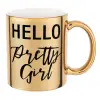 Mug ceramic, gold mirror, 330ml