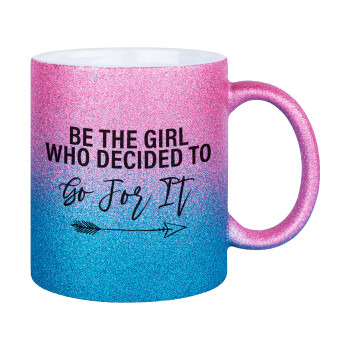Be the girl who decided to, Κούπα Χρυσή/Μπλε Glitter, κεραμική, 330ml