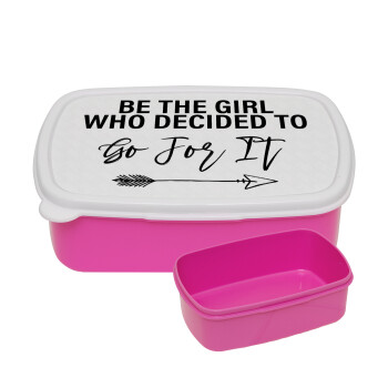Be the girl who decided to, ΡΟΖ παιδικό δοχείο φαγητού (lunchbox) πλαστικό (BPA-FREE) Lunch Βox M18 x Π13 x Υ6cm
