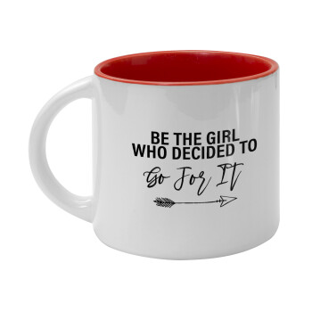 Be the girl who decided to, Κούπα κεραμική 400ml Λευκή/Κόκκινη
