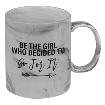 Be the girl who decided to, Κούπα κεραμική, marble style (μάρμαρο), 330ml