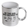 Mug ceramic, silver mirror, 330ml