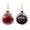 Transparent Christmas tree ball ornament with red filling 8cm
