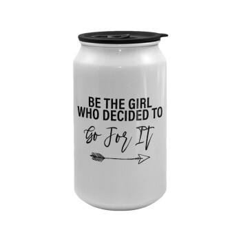 Be the girl who decided to, Κούπα ταξιδιού μεταλλική με καπάκι (tin-can) 500ml