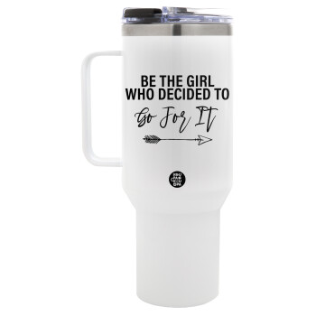 Be the girl who decided to, Mega Tumbler με καπάκι, διπλού τοιχώματος (θερμό) 1,2L