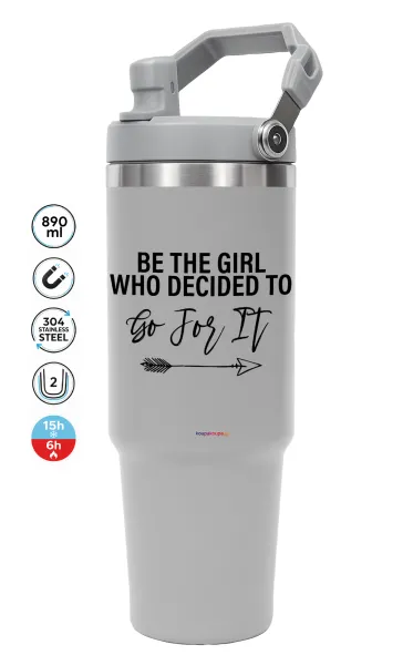 Be the girl who decided to — GREY Travel Tumbler with Handle 890ml
