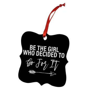Be the girl who decided to, Στολίδι Χριστουγεννιάτικο στολίδι polygon ξύλινο 7.5cm