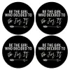 SET of 4 round wooden coasters (9cm)