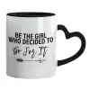 Mug heart black handle, ceramic, 330ml
