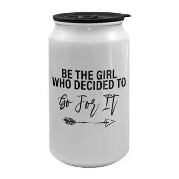 Be the girl who decided to, Κούπα ταξιδιού μεταλλική με καπάκι (tin-can) 500ml