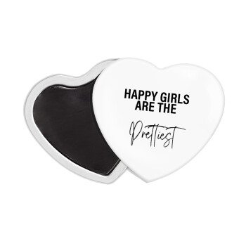 Happy girls are the prettiest, Μαγνητάκι καρδιά (57x52mm)