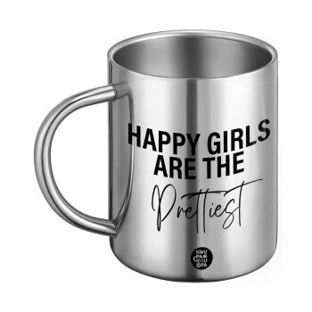 Happy girls are the prettiest, Ανοξείδωτη Μεταλλική Κούπα 450ml - Διπλού Τοιχώματος