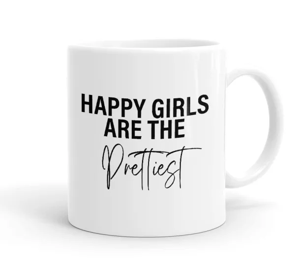 Happy girls are the prettiest — Ceramic coffee mug, 330ml