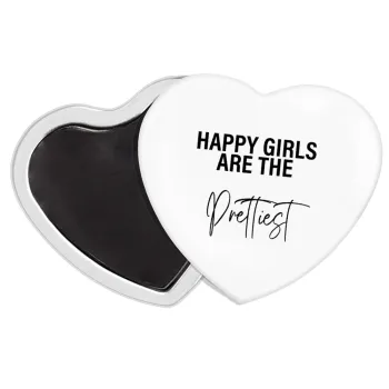 Happy girls are the prettiest, Μαγνητάκι καρδιά (57x52mm)