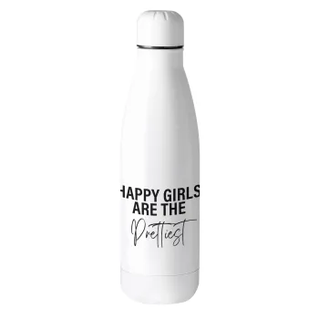 Happy girls are the prettiest, Μεταλλικό παγούρι θερμός (Stainless steel), 500ml