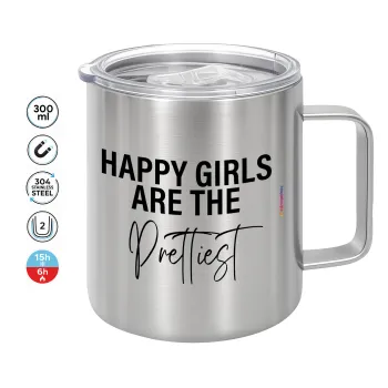Happy girls are the prettiest, Mug Stainless steel double wall 300ml