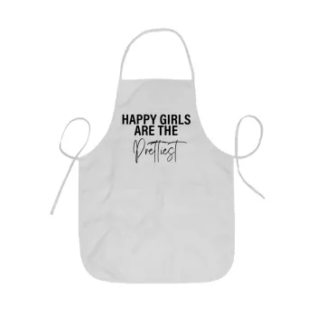 Happy girls are the prettiest, Ποδιά Σεφ ολόσωμη κοντή  Παιδική (44x62cm)