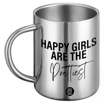 Happy girls are the prettiest, Ανοξείδωτη Μεταλλική Κούπα 450ml - Διπλού Τοιχώματος